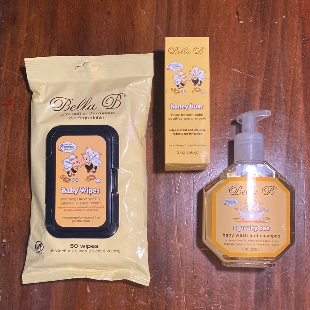 NEW BELLA B X3 SET | LAVENDER WIPES, BABY WASH/SHAMPOO, HONEY BUM BALM🌸